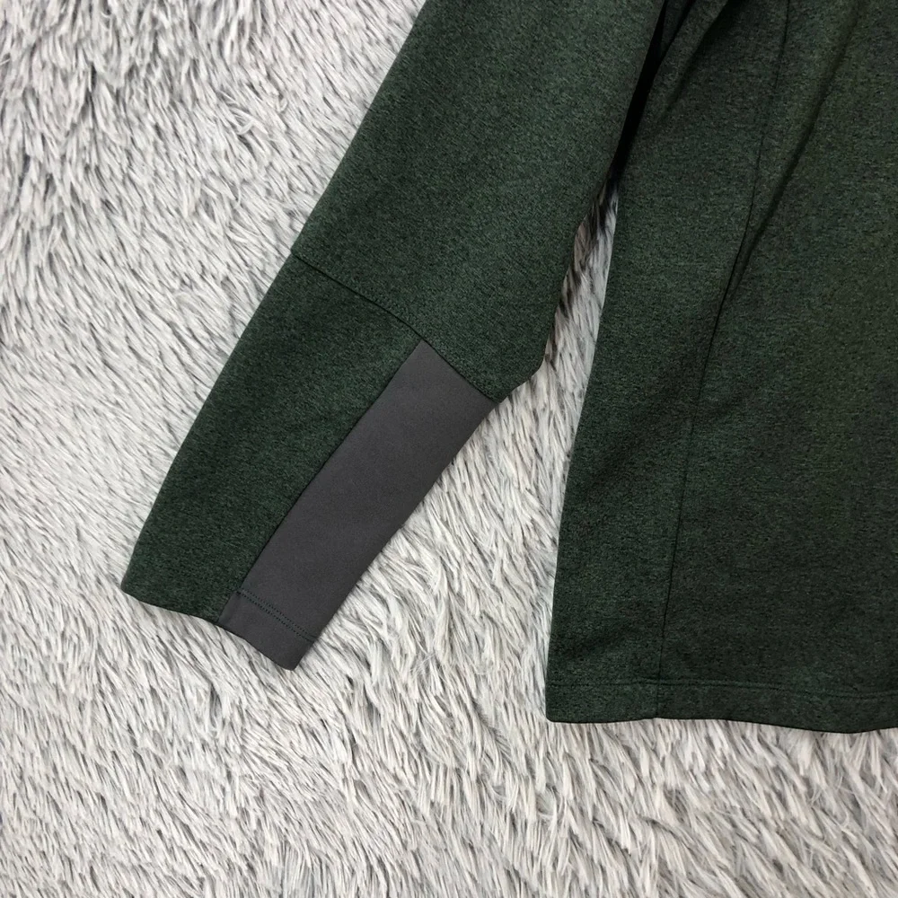 North Face Pullover Mens Large Quarter Zip Fleece Inside Logo Green Zipper